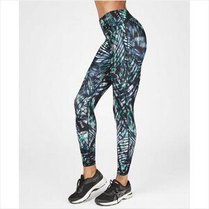 Sweaty Betty Contour Leggings full length soft Blue Green palm active yoga new S